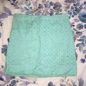 Jcrew Turquoise Flower Cut Out Skirt